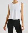 Year Of Ours Flow Cropped Muscle Tank In White