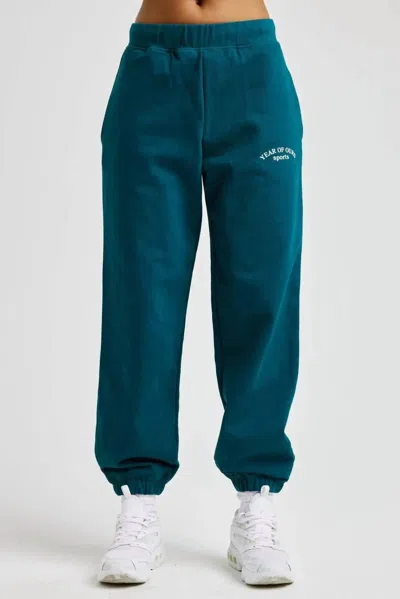 Year Of Ours Jogger Sport Sweatpants In Teal In Blue