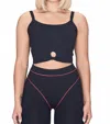 Year Of Ours Kendall Knot Tank With Keyhole Detail In Black In Multi