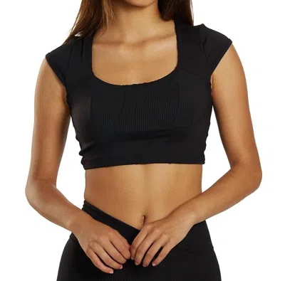 Year Of Ours Larisa Crop Tee In Black