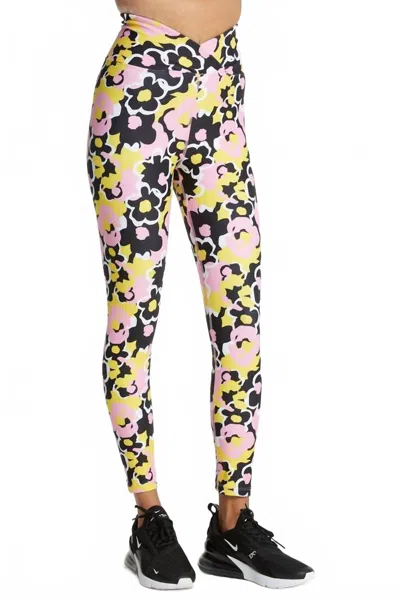 Year Of Ours Le Fleur Veronica Leggings In Pink Multi In Black