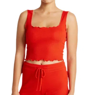 Year Of Ours Lettuce Bra Crop Top In Red