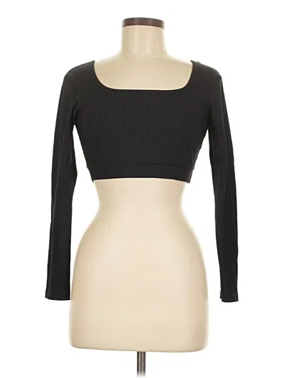 Pre-owned Year Of Ours Long Sleeve Top Black Sweetheart Neckline Tops
