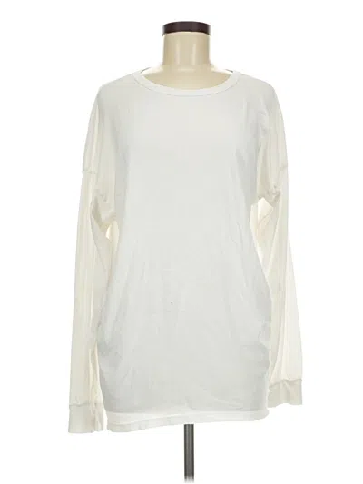 Pre-owned Year Of Ours Long Sleeve Top Ivory Crew Neck Tops