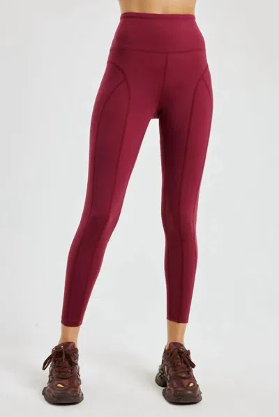 Year Of Ours Night Rider High Legging In Dark Cherry In Red