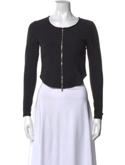 Pre-owned Year Of Ours Nylon Crew Neck Crop Top W/ Tags In Black