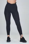 Year Of Ours Papersack High Rise Leggings In Black In Blue