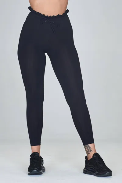 Year Of Ours Papersack High Rise Leggings In Black In Blue