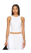 Year Of Ours Womens Mesh Muscle Crop Top In White