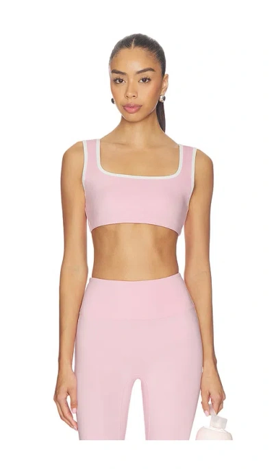Year Of Ours Recycled Contrast Staple Sports Bra In Pink