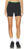 Year Of Ours Ribbed Track Short In Black & Green