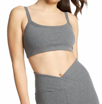 Year Of Ours Ribbed 2.0 Bralette In Heather Grey In Gray