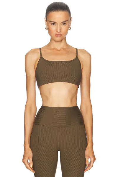 Year Of Ours Ribbed Bralette In Dark Olive