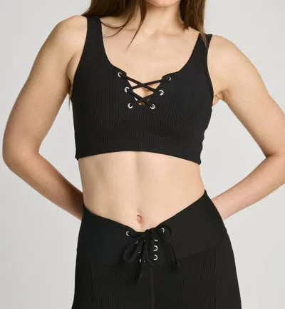 Year Of Ours Ribbed Football Bra In Black