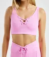 Year Of Ours Ribbed Football Bra In Flamingo Pink In Multi
