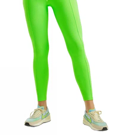 Year Of Ours Ribbed Football Legging In Neon Kiwi In Green