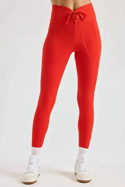 Year Of Ours Ribbed Football Leggings In Red