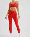 Year Of Ours Ribbed Football Leggings In Red In Multi