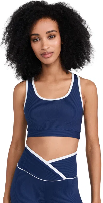 YEAR OF OURS RIBBED GYM BRA 2.0 NAVY/WHITE