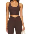 Year Of Ours Ribbed Gym Bra In Dark Oak In Multi