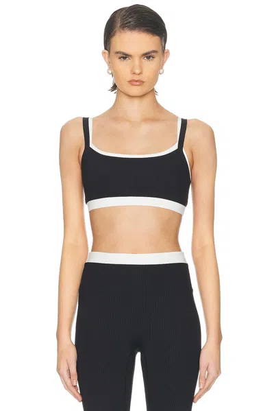 Year Of Ours Ribbed Layered Sports Bra In Black