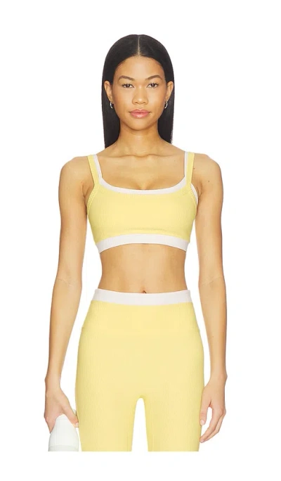 Year Of Ours Ribbed Layered Bralette In Yellow