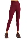 Year Of Ours Ribbed Pocket Legging In Dark Cherry