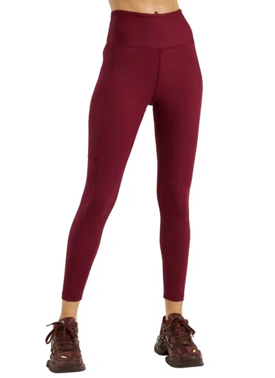 Year Of Ours Ribbed Pocket Legging In Dark Cherry