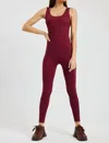Year Of Ours Ribbed Reformer Onesie In Dark Cherry In Red
