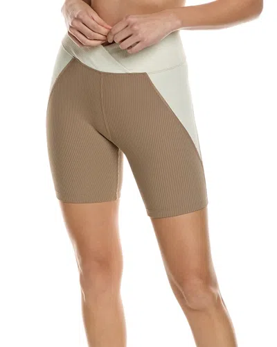 Year Of Ours Ribbed Studio Biker Short In Neutral