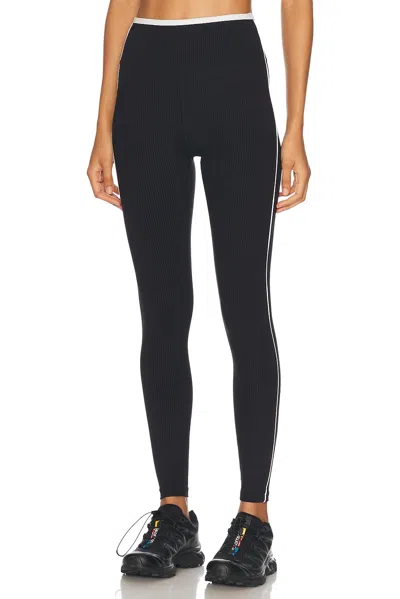 Year Of Ours Ribbed Track Legging In Black & White