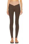 Year Of Ours Ribbed Two Tone Dip Legging In Brown