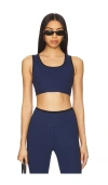 Year Of Ours Ribbed Two Tone Gym Bra In Navy & Black
