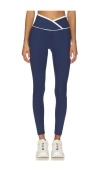 Year Of Ours Ribbed Two Tone Veronica Legging In Blue