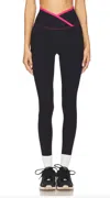 Year Of Ours Ribbed Two Tone Veronica Legging In Black