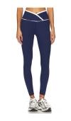 Year Of Ours Ribbed Two Tone Veronica Legging In Navy