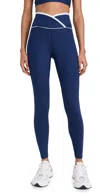 Year Of Ours Ribbed Two Tone Veronica Legging In Navy/white