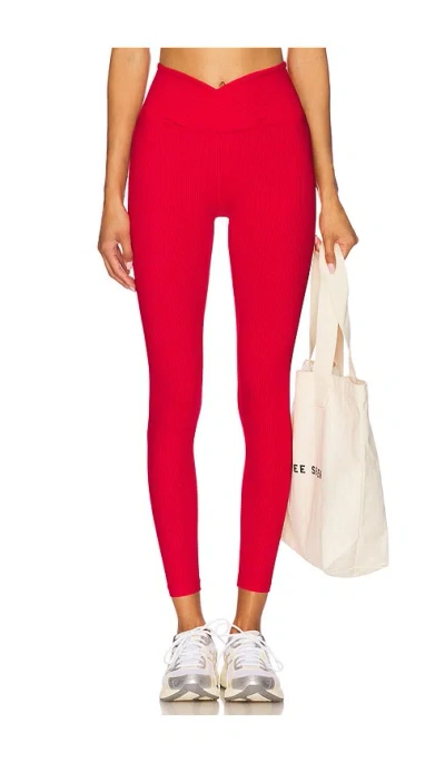 Year Of Ours Ribbed Veronica Legging In Red