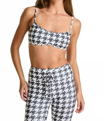 Year Of Ours Sport Monica Bra In Houndstooth In Blue