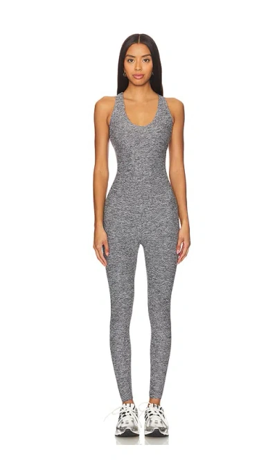 Year Of Ours Stretch Cross Back Onesie In Heathered Grey