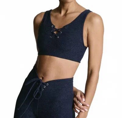 Year Of Ours Stretch Football Bra In Navy In Blue