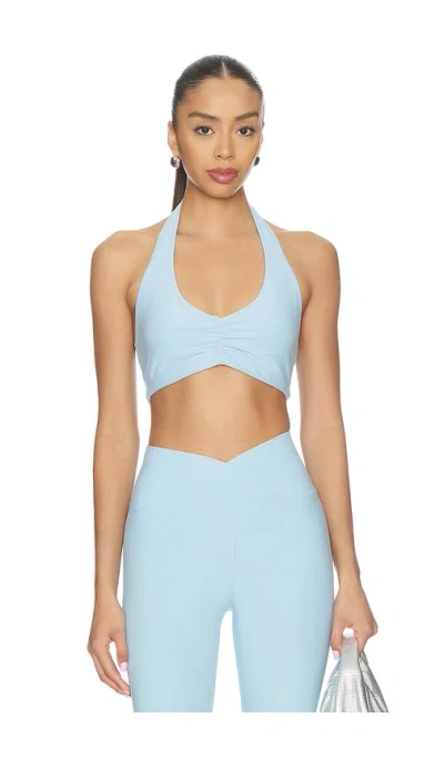 Year Of Ours Stretch Halter Sports Bra In Blue