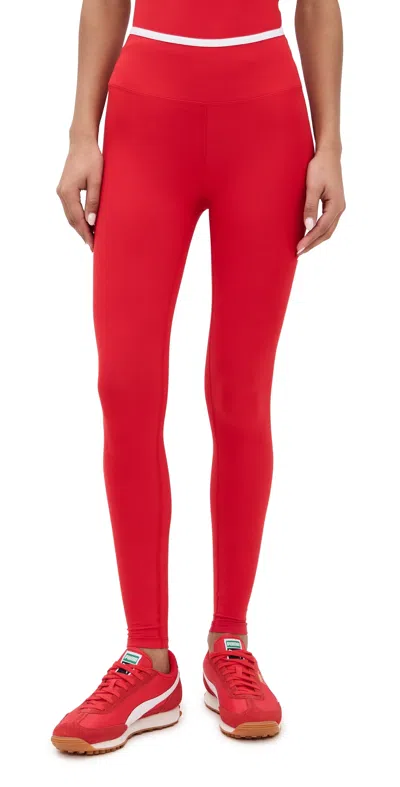 Year Of Ours Stretch Leggings Cherry/white