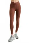 Year Of Ours Stretch Veronica Legging In Red Rock In Brown
