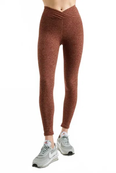 Year Of Ours Stretch Veronica Legging In Red Rock In Brown