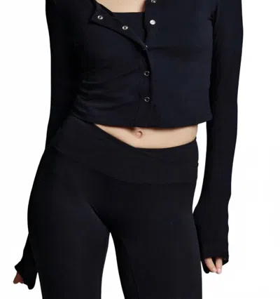 Year Of Ours Studio Cropped Cardigan In Black In Multi