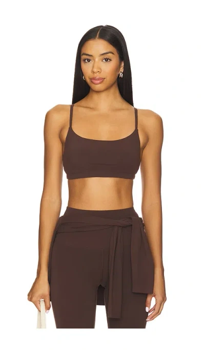 Year Of Ours Studio Racer Bralette In Brown