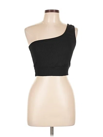 Pre-owned Year Of Ours Tank Top Black One Shoulder Neckline Tops