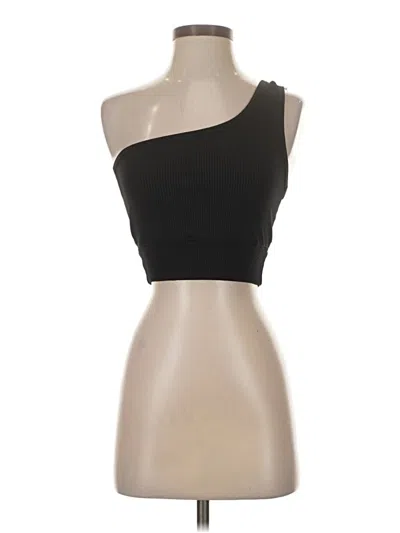 Pre-owned Year Of Ours Tank Top Black One Shoulder Neckline Tops