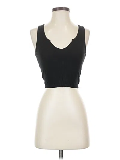 Pre-owned Year Of Ours Tank Top Black Strapless Neckline Tops